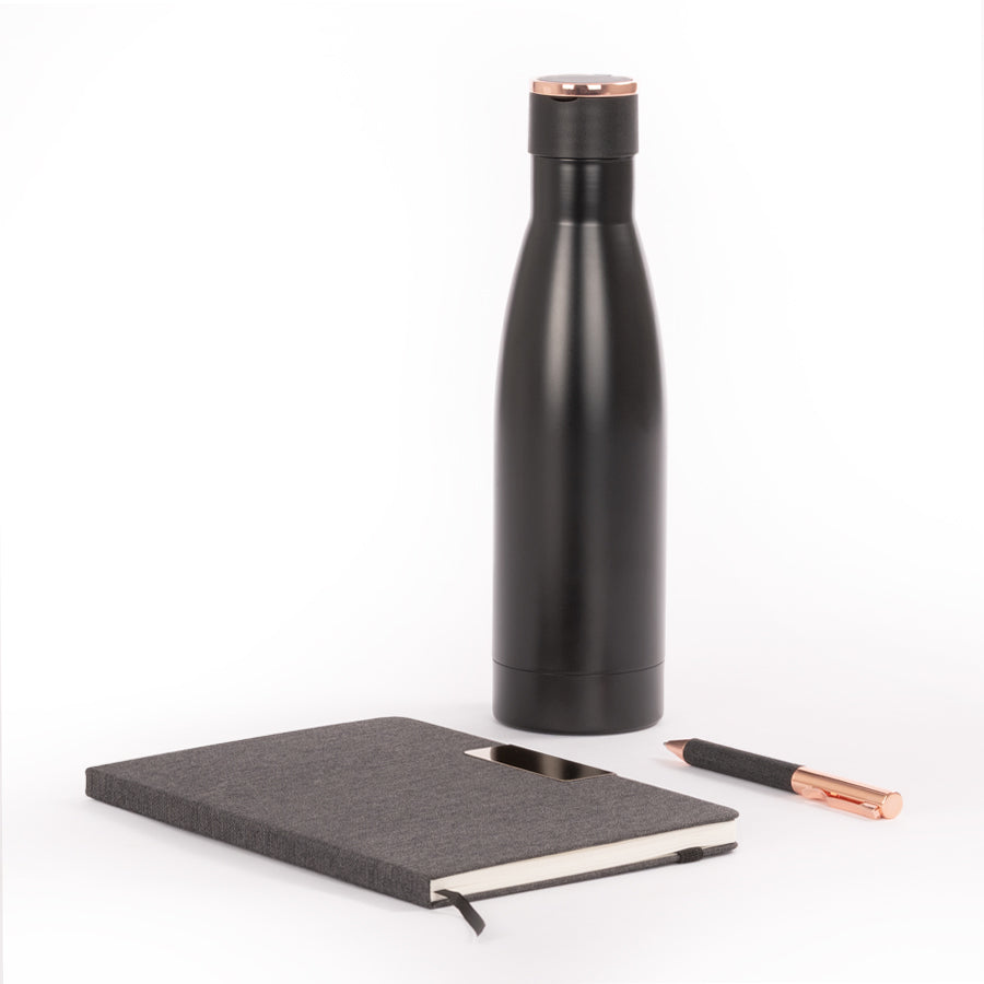 SET DE REGALO NEGRO Y COBRE
