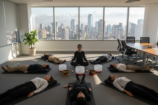 si, pero hombres y mujeres en la misma posición, que sean 8 personas, y materiales del medio que sea la persona que hace el taller, vestida de negro deportivo. 